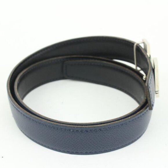 Hermès Navy x Black x Silver 24mm Reversible H Logo Belt Kit  1h425s main image 4